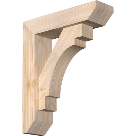 Ekena Millwork Merced Slat Smooth Bracket w/ Offset Brace, Douglas Fir, 5 1/2"W x 20"D x 24"H BKT0604X20X24MRC06SDF